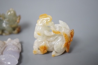 Three Chinese jadeite carvings